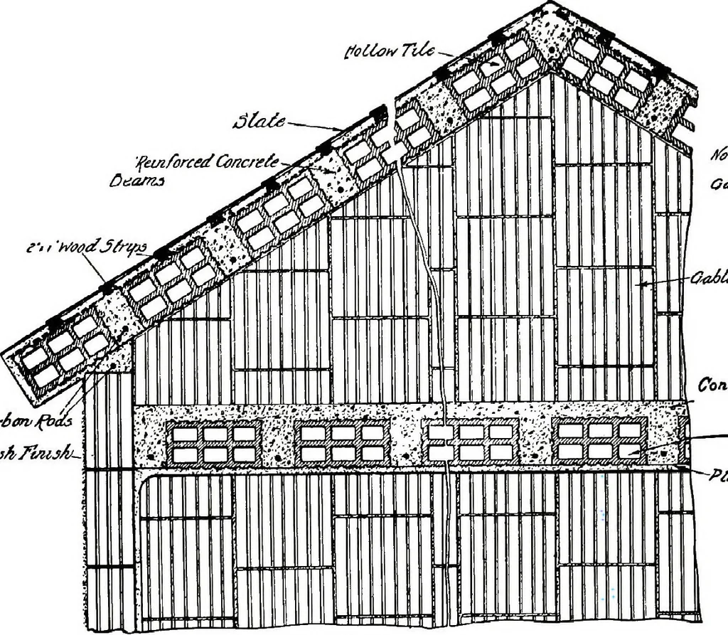 An illustration from Fireproof construction : for houses and other buildings of moderate cost, 1911, leaf 87