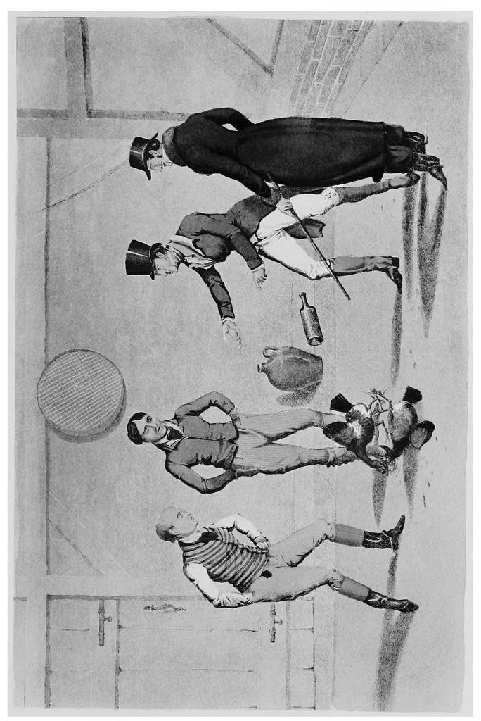 An illustration from The amusements of old London; being a survey of the sports and pastimes, tea gardens and parks, playhouses and other diversions of the people of London from the 17th to the beginning of the 19th century, 1901, leaf 218