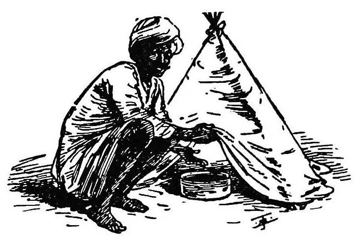 An illustration from Hindu magic : an expose of the tricks of the yogis and fakirs of India, 1913, leaf 7
