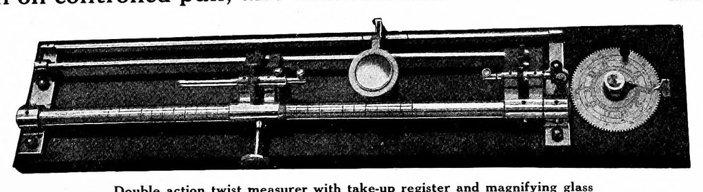 An illustration from Textile calculations : a complete guide to all calculations relating to the construction of all kinds of yarns and fabrics, the analysis of cloth, etc., 1912, leaf 154