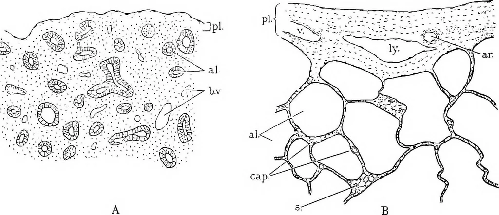 An illustration from Stöhr's histology, arranged upon an embryological basis, 1906, leaf 251