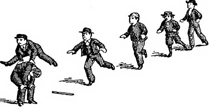 An illustration from The traditional games of England, Scotland, and Ireland, with tunes, singing-rhymes, and methods of playing according to the variants extant and recorded in different parts of the Kingdom;, 1894, leaf 159