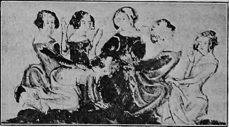 An illustration from The traditional games of England, Scotland, and Ireland, with tunes, singing-rhymes, and methods of playing according to the variants extant and recorded in different parts of the Kingdom;, 1894, leaf 255