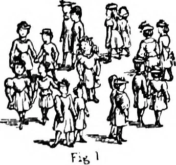 An illustration from The traditional games of England, Scotland, and Ireland, with tunes, singing-rhymes, and methods of playing according to the variants extant and recorded in different parts of the Kingdom;, 1894, leaf 316