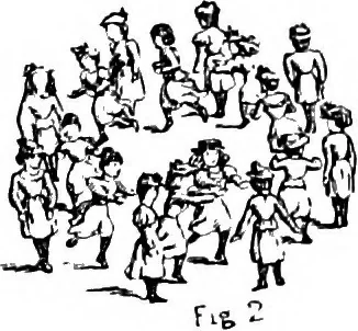 An illustration from The traditional games of England, Scotland, and Ireland, with tunes, singing-rhymes, and methods of playing according to the variants extant and recorded in different parts of the Kingdom;, 1894, leaf 316