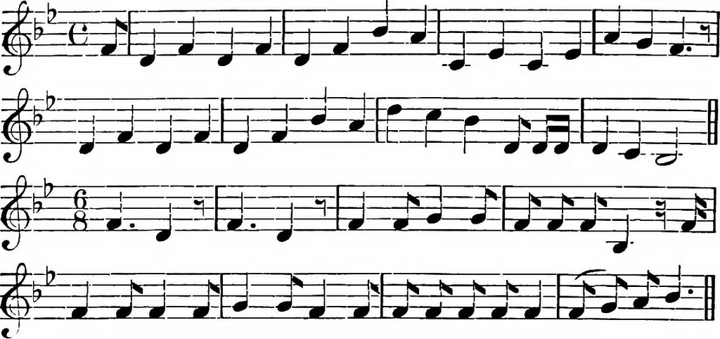 An illustration from The traditional games of England, Scotland, and Ireland, with tunes, singing-rhymes, and methods of playing according to the variants extant and recorded in different parts of the Kingdom;, 1894, leaf 345
