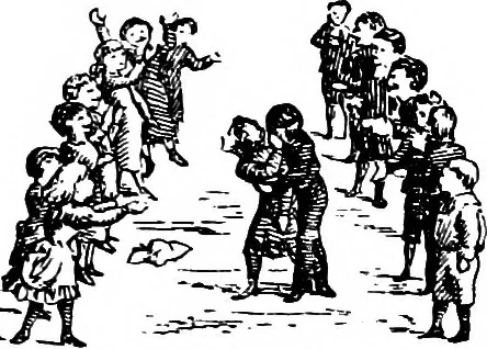 An illustration from The traditional games of England, Scotland, and Ireland, with tunes, singing-rhymes, and methods of playing according to the variants extant and recorded in different parts of the Kingdom;, 1894, leaf 35
