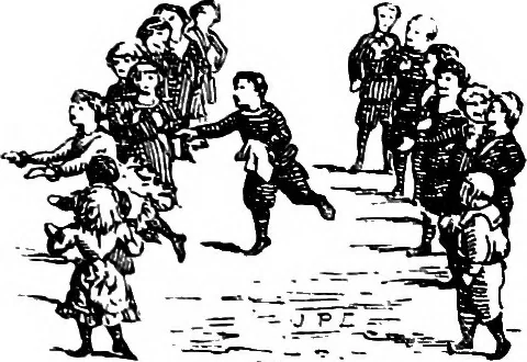 An illustration from The traditional games of England, Scotland, and Ireland, with tunes, singing-rhymes, and methods of playing according to the variants extant and recorded in different parts of the Kingdom;, 1894, leaf 35
