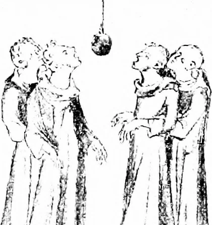 An illustration from The traditional games of England, Scotland, and Ireland, with tunes, singing-rhymes, and methods of playing according to the variants extant and recorded in different parts of the Kingdom;, 1894, leaf 67