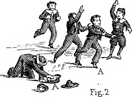 An illustration from The traditional games of England, Scotland, and Ireland, with tunes, singing-rhymes, and methods of playing according to the variants extant and recorded in different parts of the Kingdom;, 1894, leaf 99