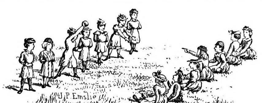 An illustration from The traditional games of England, Scotland, and Ireland, with tunes, singing-rhymes, and methods of playing according to the variants extant and recorded in different parts of the Kingdom;, 1894, leaf 116