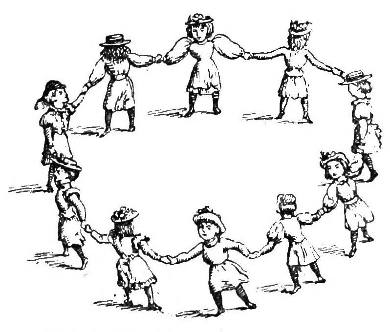 An illustration from The traditional games of England, Scotland, and Ireland, with tunes, singing-rhymes, and methods of playing according to the variants extant and recorded in different parts of the Kingdom;, 1894, leaf 352