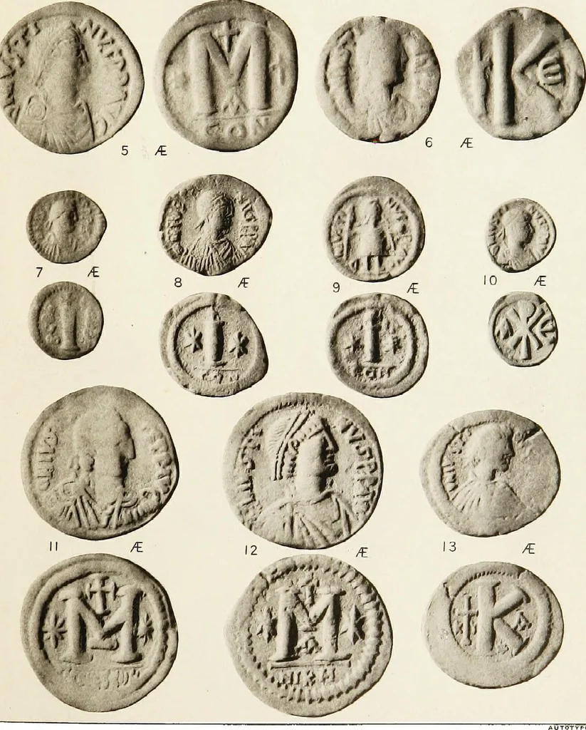 An illustration from Catalogue of the imperial Byzantine coins in the British Museum, 1908, leaf 436
