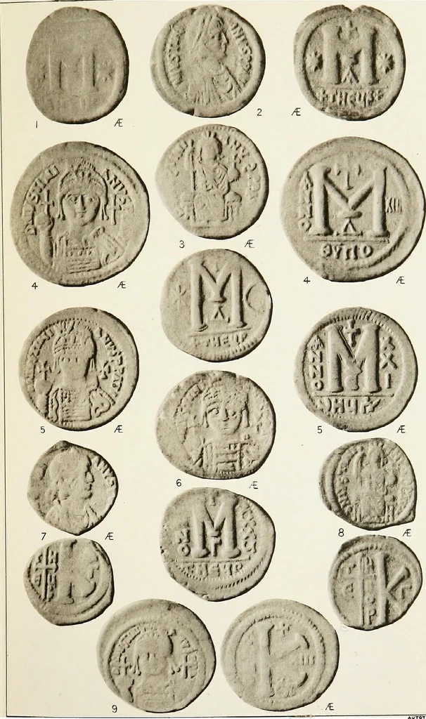 An illustration from Catalogue of the imperial Byzantine coins in the British Museum, 1908, leaf 446