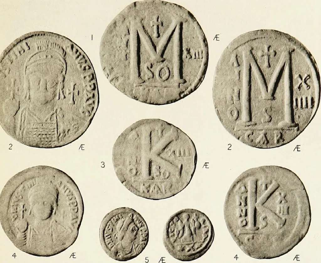 An illustration from Catalogue of the imperial Byzantine coins in the British Museum, 1908, leaf 450