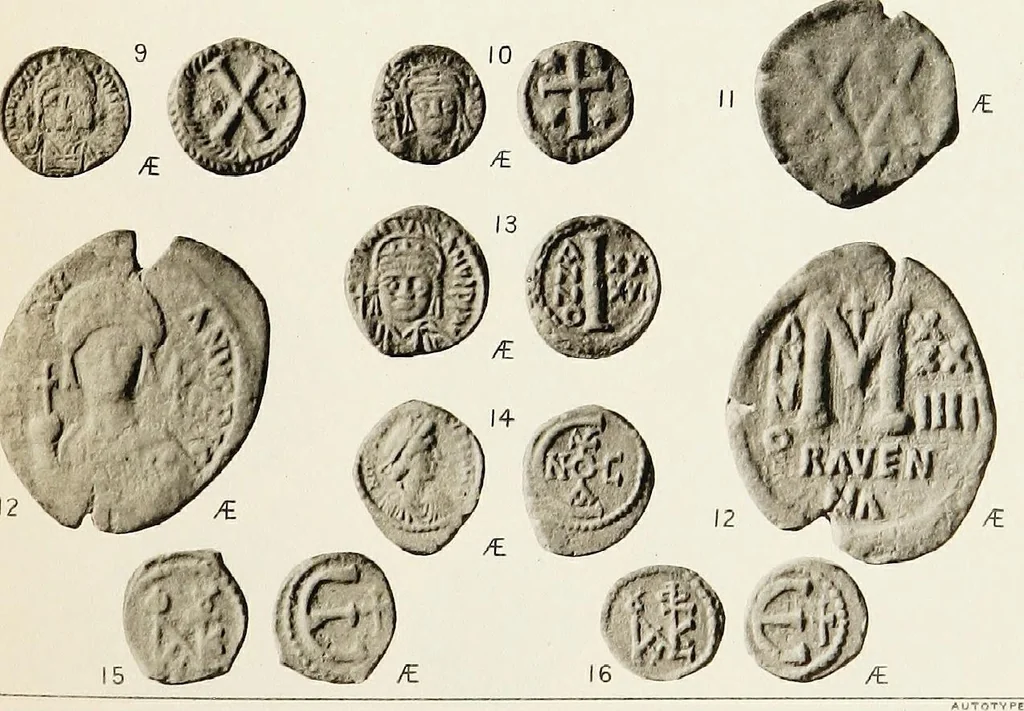 An illustration from Catalogue of the imperial Byzantine coins in the British Museum, 1908, leaf 450