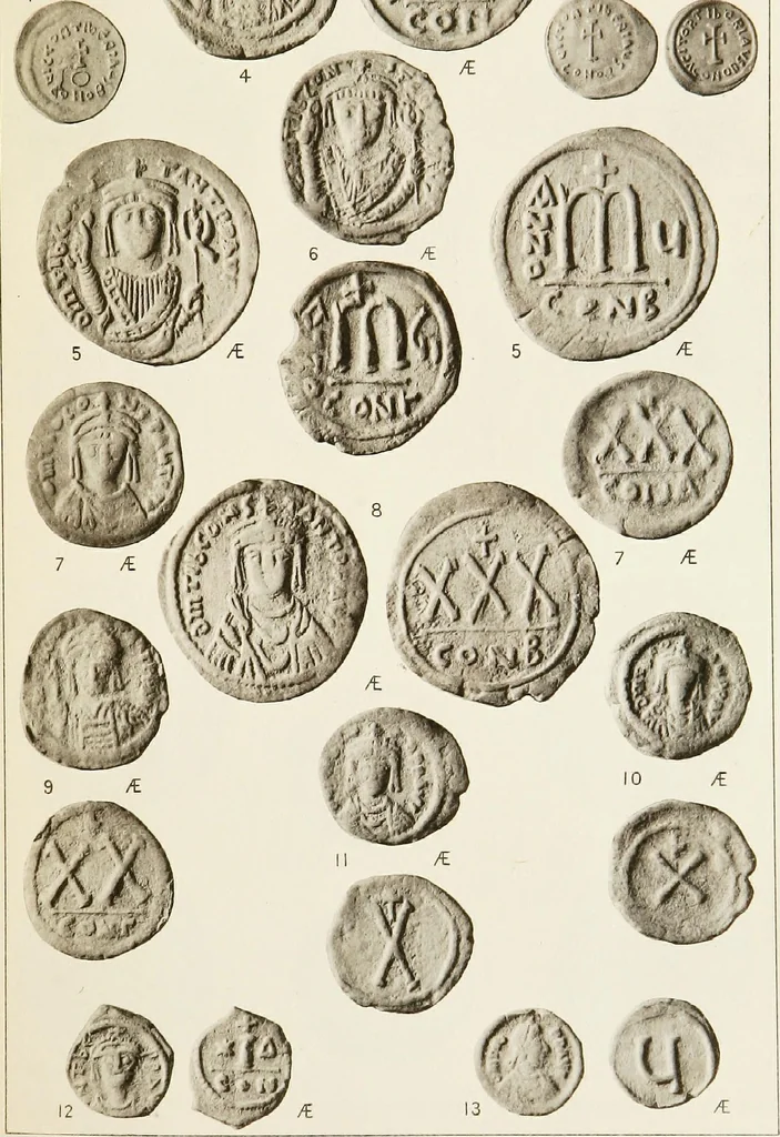 An illustration from Catalogue of the imperial Byzantine coins in the British Museum, 1908, leaf 458