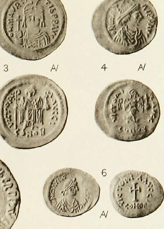An illustration from Catalogue of the imperial Byzantine coins in the British Museum, 1908, leaf 464