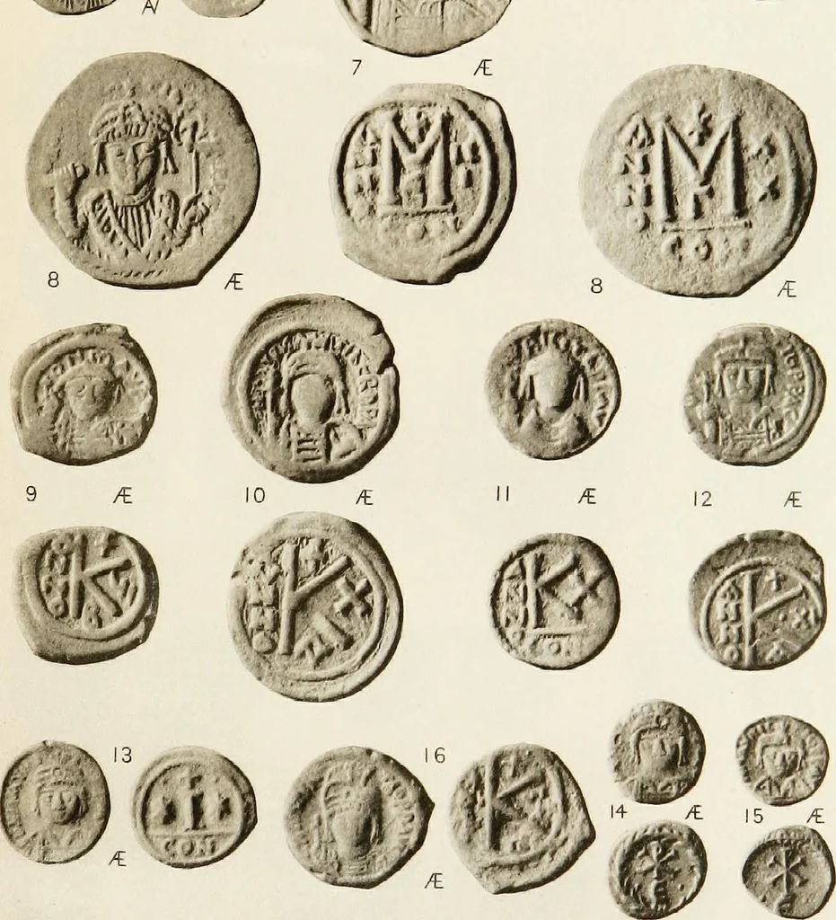 An illustration from Catalogue of the imperial Byzantine coins in the British Museum, 1908, leaf 464