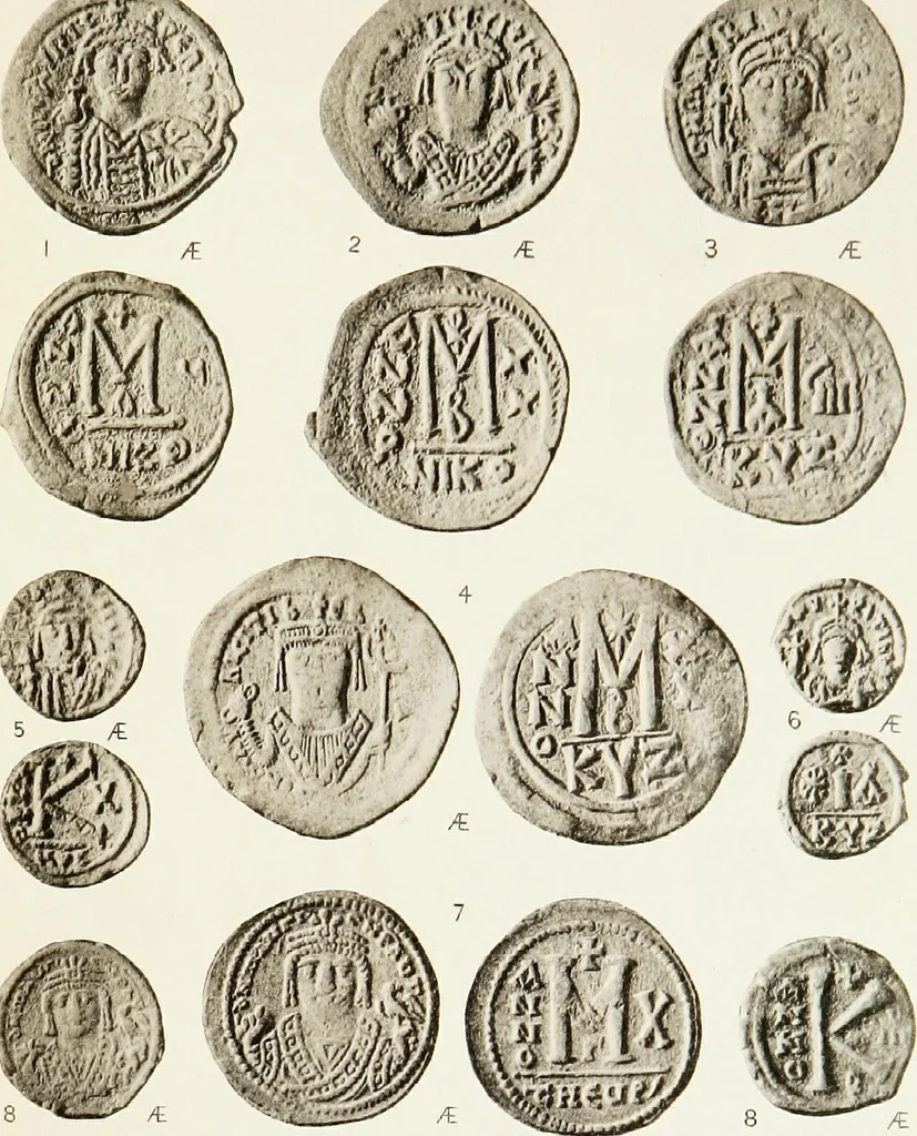 An illustration from Catalogue of the imperial Byzantine coins in the British Museum, 1908, leaf 466