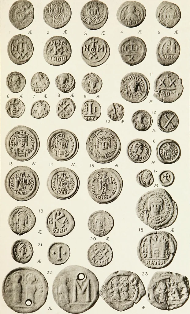 An illustration from Catalogue of the imperial Byzantine coins in the British Museum, 1908, leaf 468