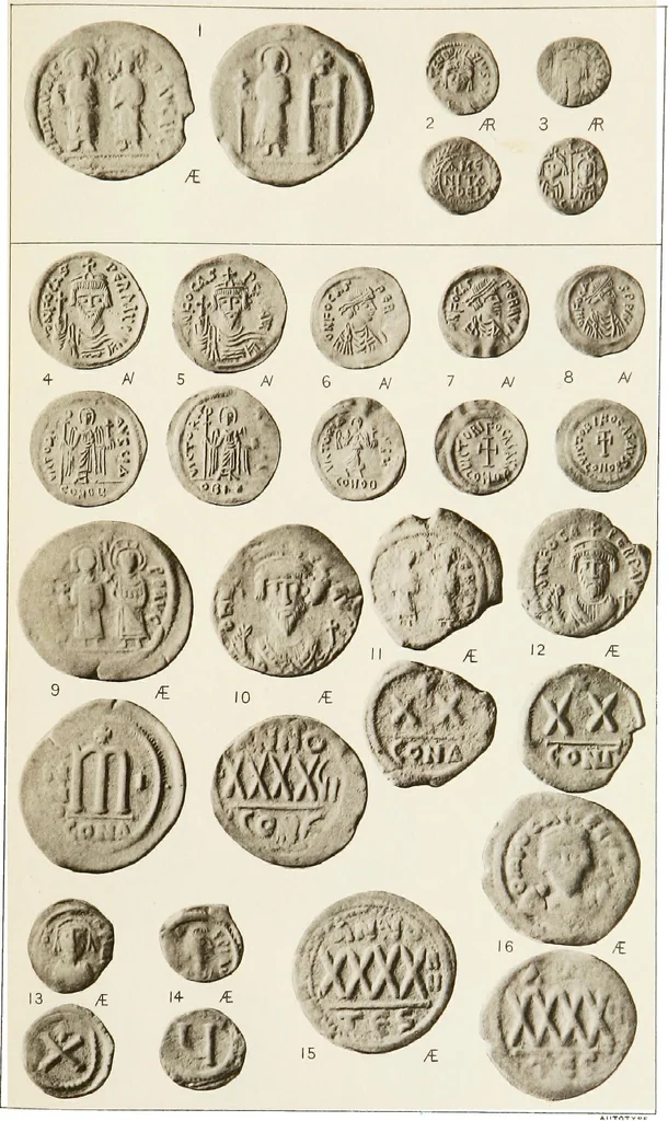 An illustration from Catalogue of the imperial Byzantine coins in the British Museum, 1908, leaf 470