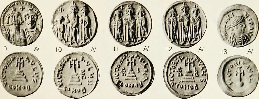 An illustration from Catalogue of the imperial Byzantine coins in the British Museum, 1908, leaf 476