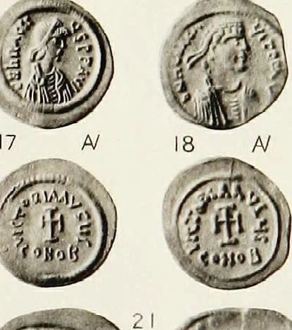 An illustration from Catalogue of the imperial Byzantine coins in the British Museum, 1908, leaf 476