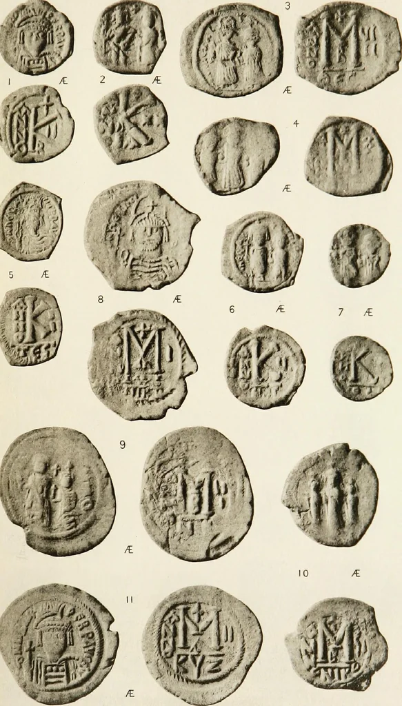 An illustration from Catalogue of the imperial Byzantine coins in the British Museum, 1908, leaf 480