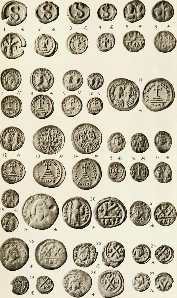 An illustration from Catalogue of the imperial Byzantine coins in the British Museum, 1908, leaf 484