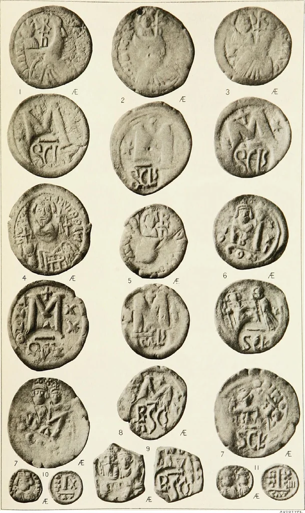 An illustration from Catalogue of the imperial Byzantine coins in the British Museum, 1908, leaf 486