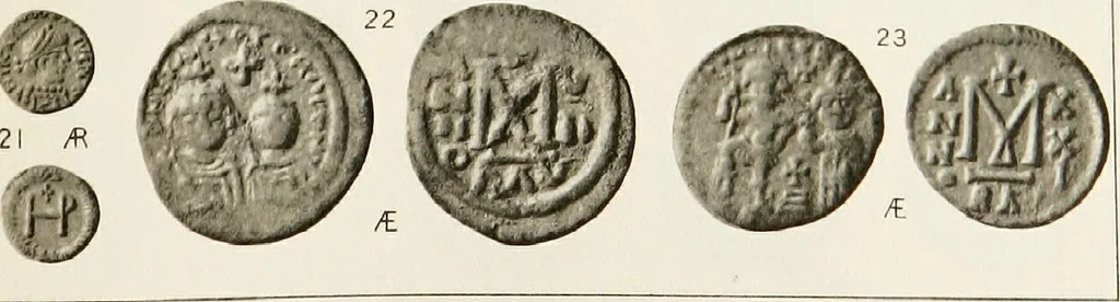 An illustration from Catalogue of the imperial Byzantine coins in the British Museum, 1908, leaf 488