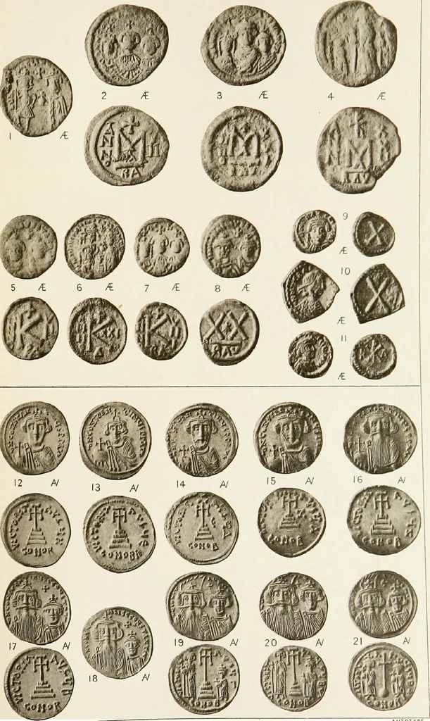 An illustration from Catalogue of the imperial Byzantine coins in the British Museum, 1908, leaf 490