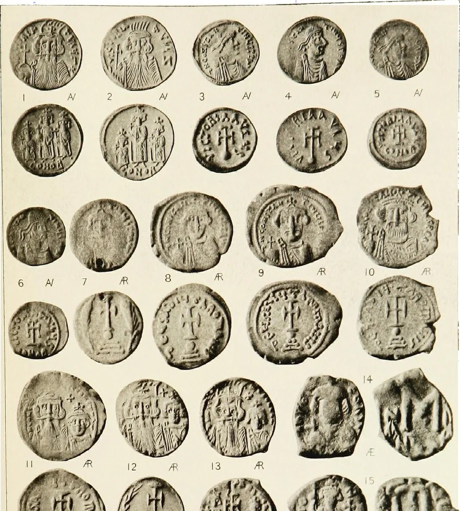 An illustration from Catalogue of the imperial Byzantine coins in the British Museum, 1908, leaf 492