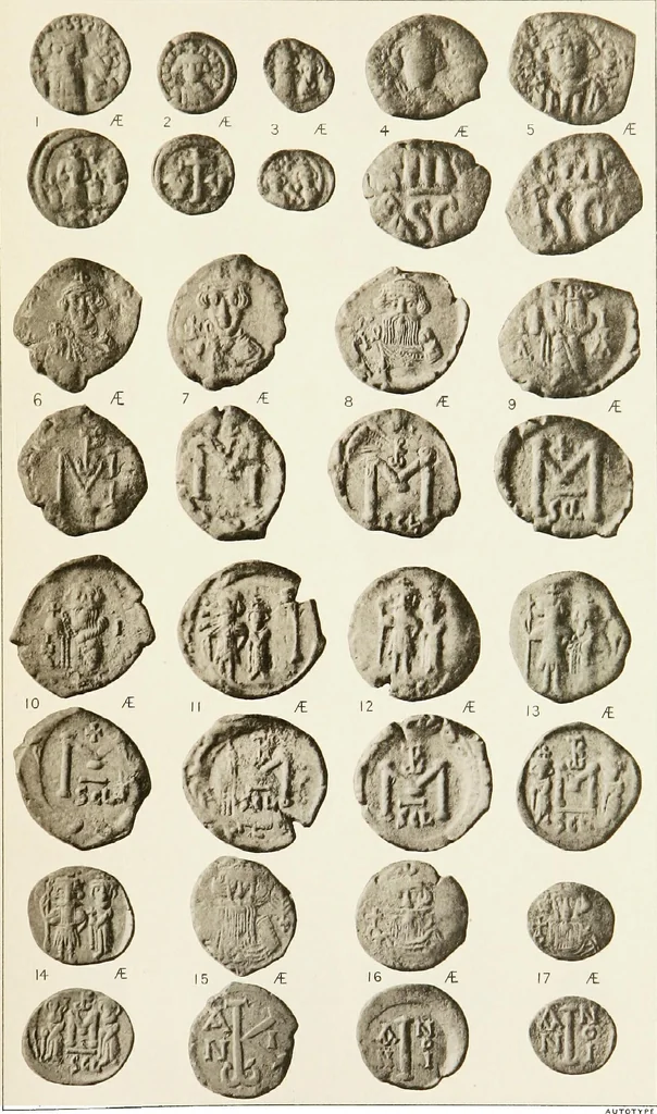 An illustration from Catalogue of the imperial Byzantine coins in the British Museum, 1908, leaf 498