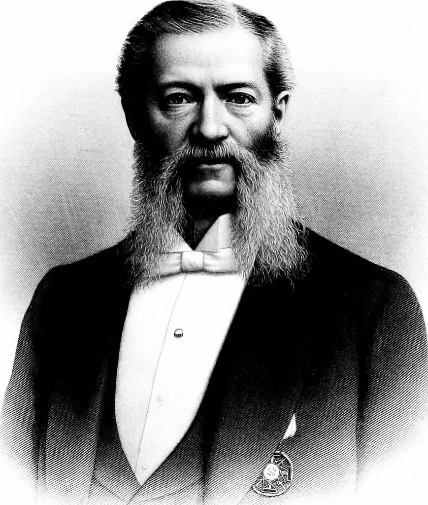 An illustration from A portrait gallery, with biographical sketches of prominent freemasons throughout the United States .., 1892, leaf 10