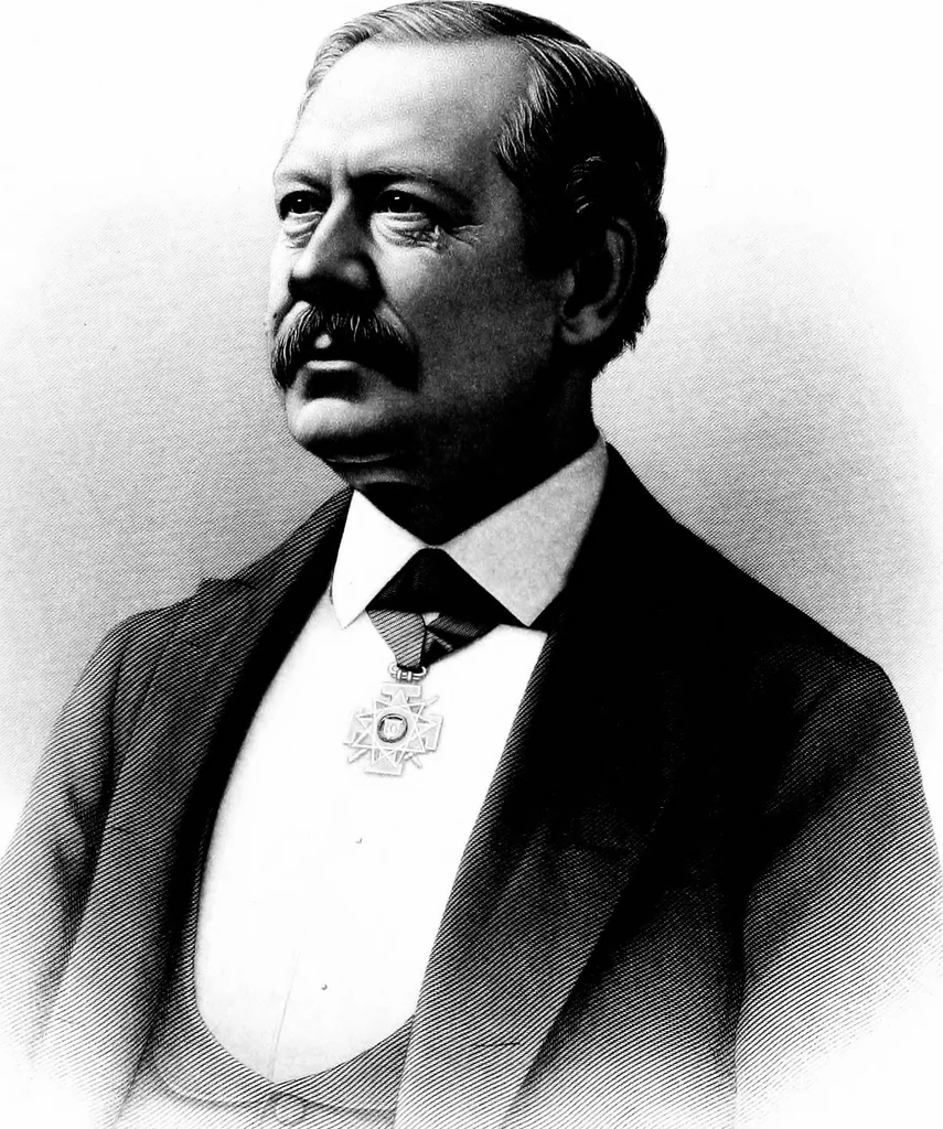 An illustration from A portrait gallery, with biographical sketches of prominent freemasons throughout the United States .., 1892, leaf 22