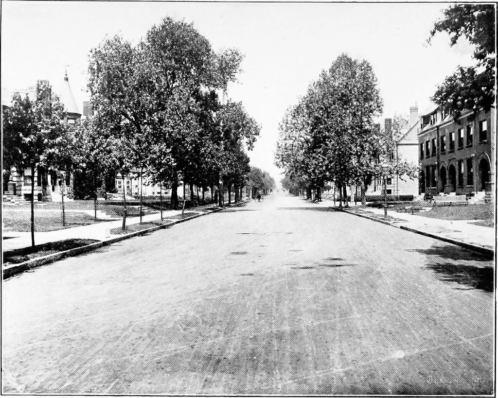 An illustration from Problems of St. Louis, being a description, from the city planning standpoint, of past and present tendencies of growth, with general suggestions for impending issues and necessary future improvements. The City Plan Commission, St. Louis, Mo., Harland Bartholomew, engineer, 1917, leaf 151