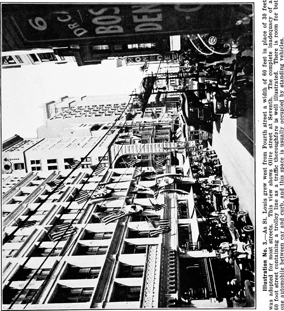 An illustration from Problems of St. Louis, being a description, from the city planning standpoint, of past and present tendencies of growth, with general suggestions for impending issues and necessary future improvements. The City Plan Commission, St. Louis, Mo., Harland Bartholomew, engineer, 1917, leaf 41