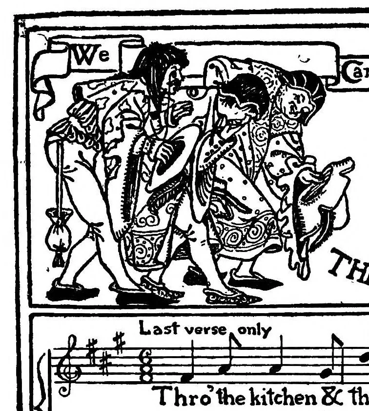 An illustration from Children's singing games : with the tunes to which they are sung : 1st-2nd series, 1894, leaf 46