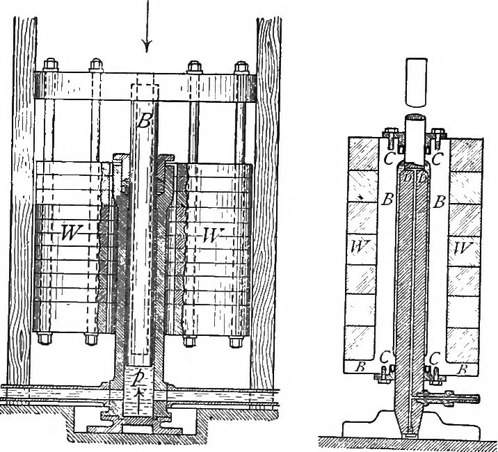 An illustration from A treatise on hydrostatics, 1894, leaf 33