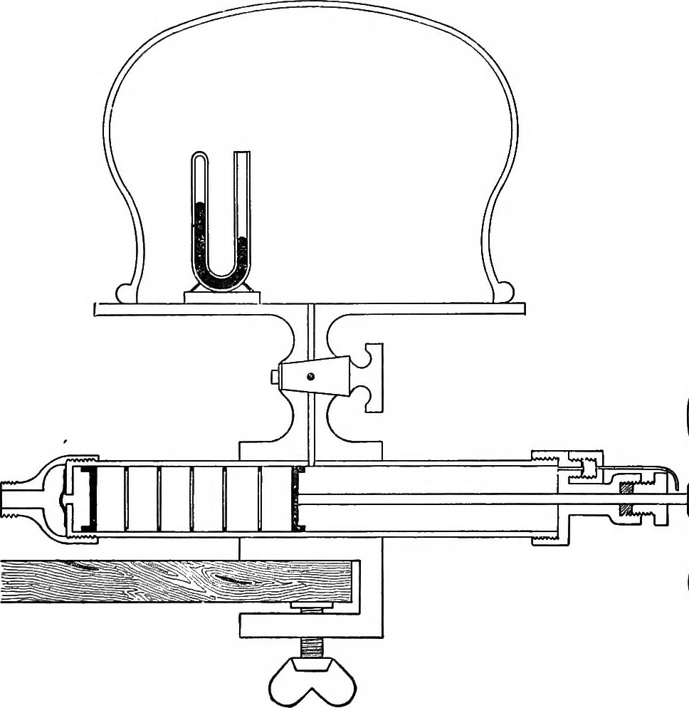 An illustration from A treatise on hydrostatics, 1894, leaf 379