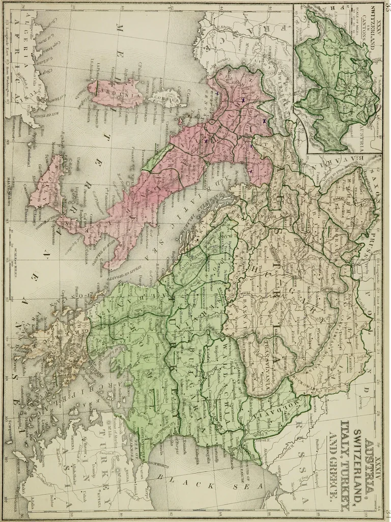An illustration from New reference atlas for the use of colleges, libraries, families, and counting houses, 1865, leaf 72