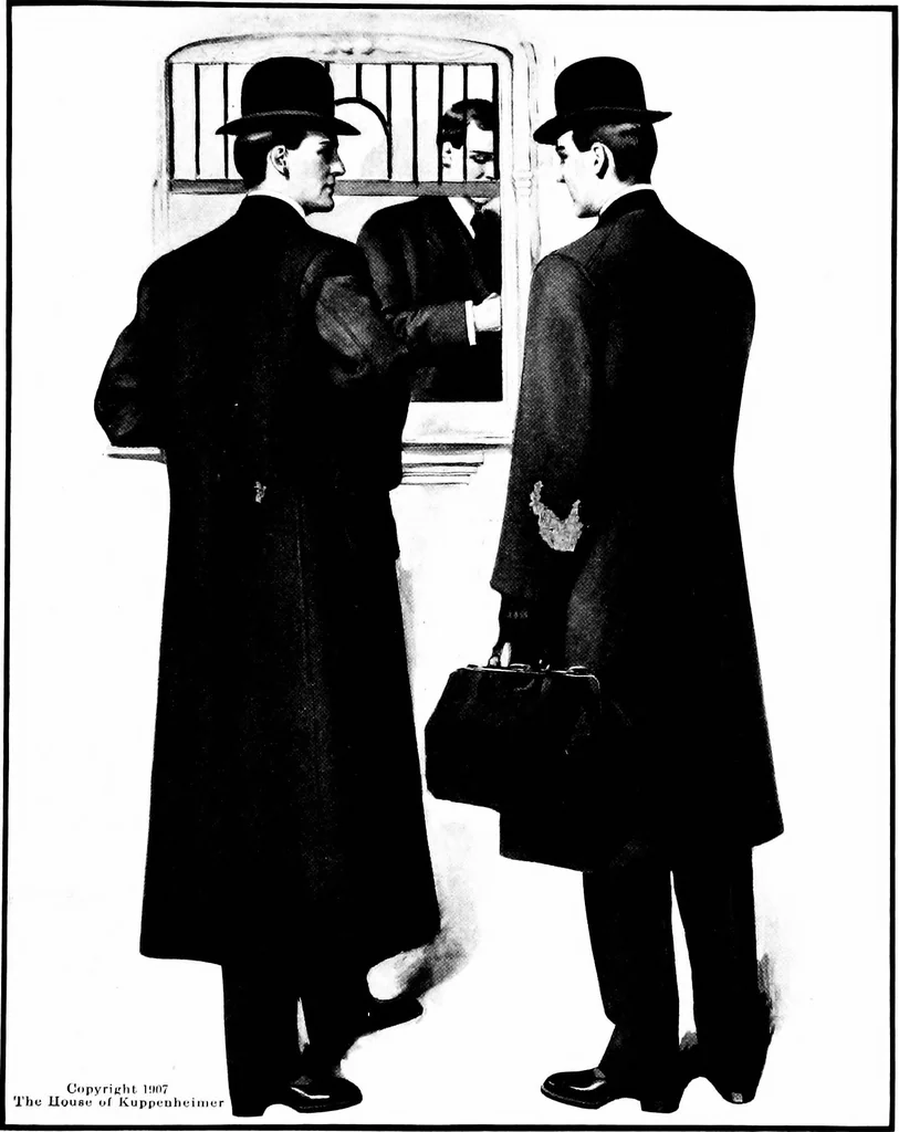 An illustration from Styles for men : a book issued to show authoritatively what is fashionable and correct for fall and winter 1907-'08, 1907, leaf 16