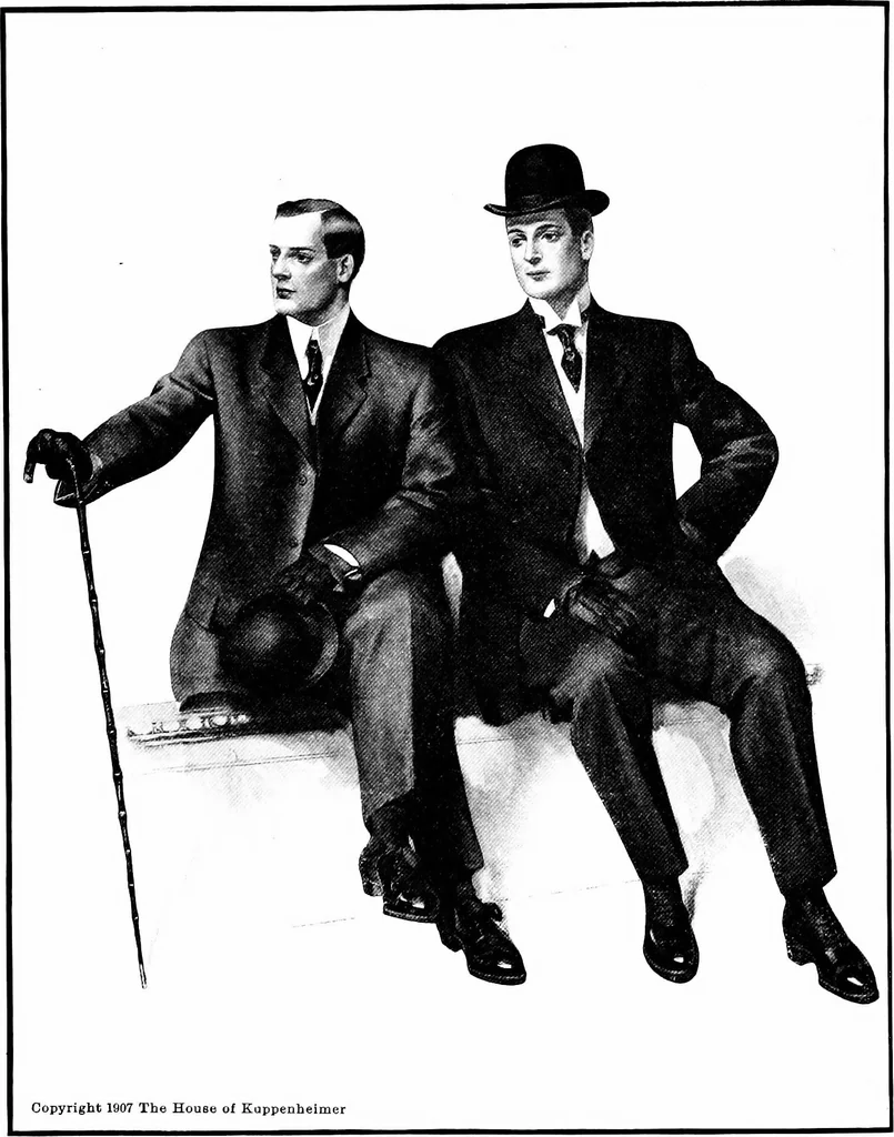 An illustration from Styles for men : a book issued to show authoritatively what is fashionable and correct for fall and winter 1907-'08, 1907, leaf 5