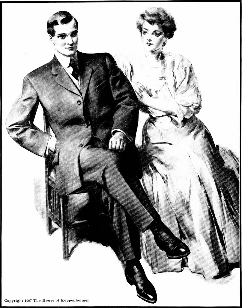 An illustration from Styles for men : a book issued to show authoritatively what is fashionable and correct for fall and winter 1907-'08, 1907, leaf 9