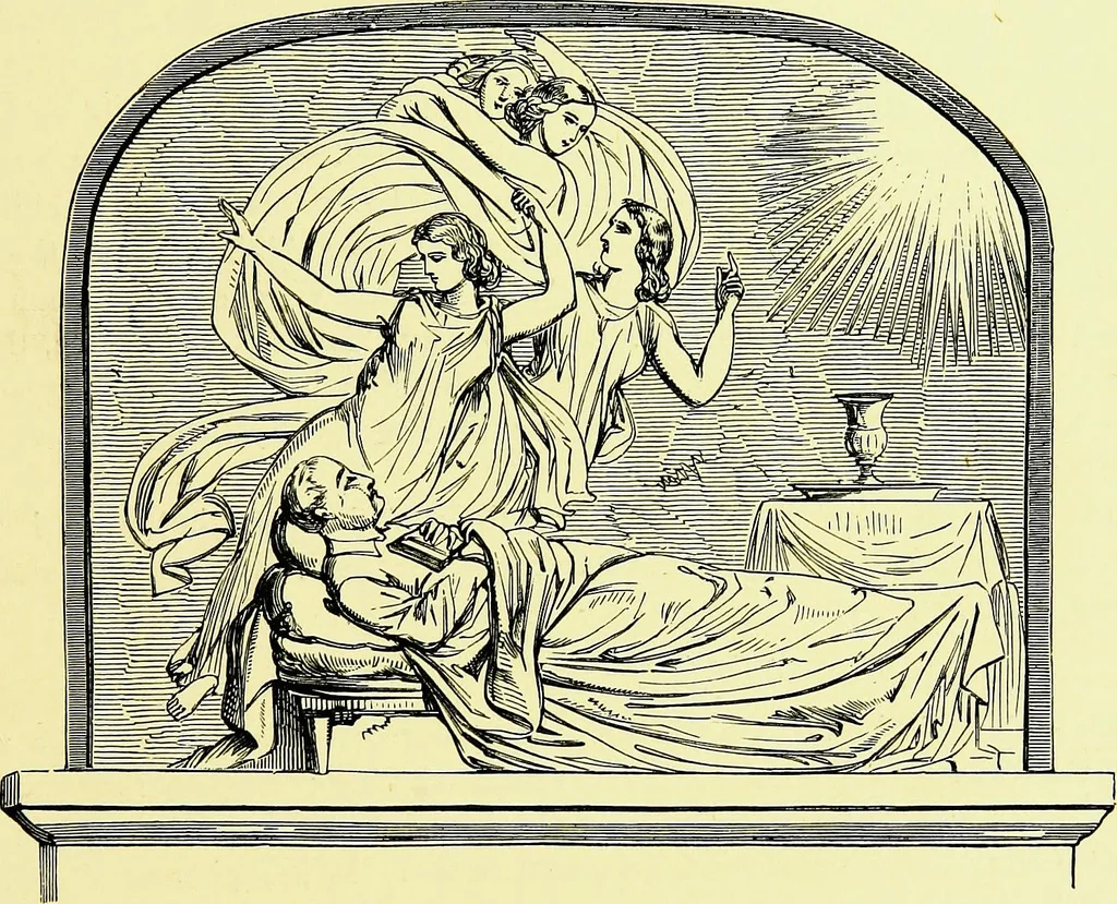 An illustration from A book of memories of great men and women of the age, from personal acquaintance, 1877, leaf 361