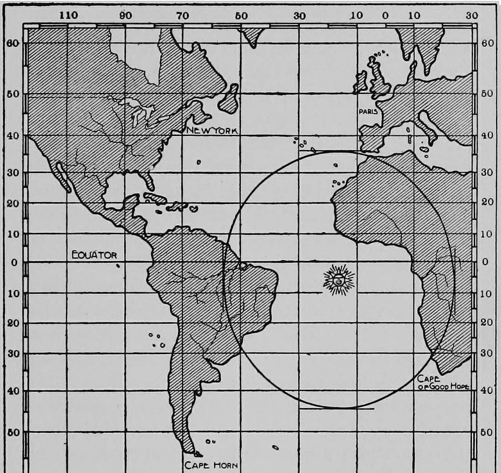 An illustration from Nautical science in its relation to practical navigation, together with a study of the tides and tidal currents, 1910, leaf 190