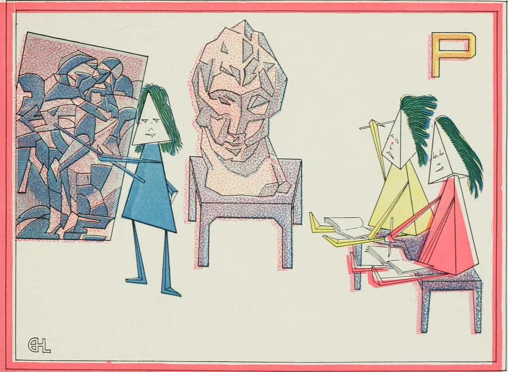 An illustration from The cubies' ABC, 1913, leaf 43