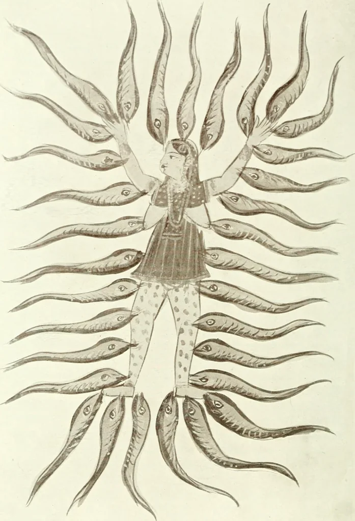 An illustration from Cults, customs and superstitions of India. Rev. and enl. ed. With illus. from photographs and from drawings by William Campbell Oman, 1908, leaf 272